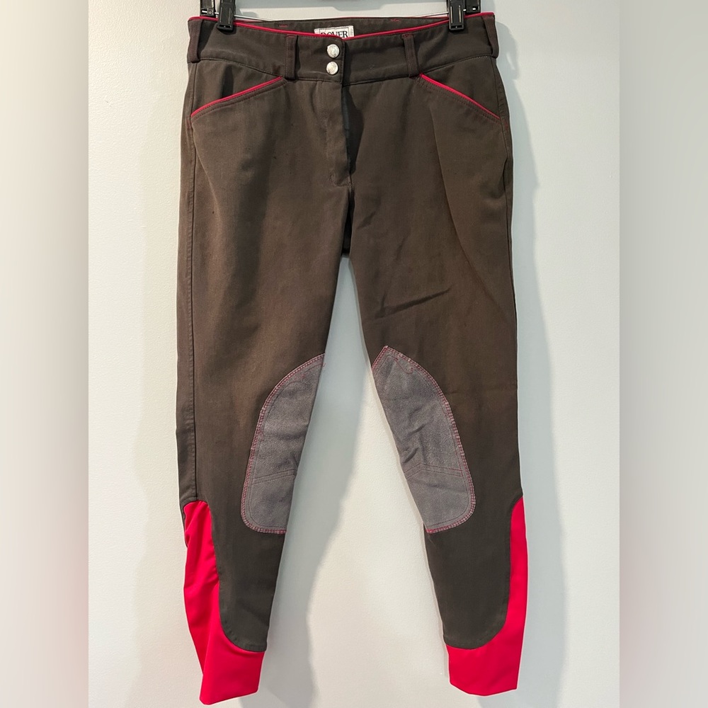 Grey and Pink Dover Knee Patch Breech